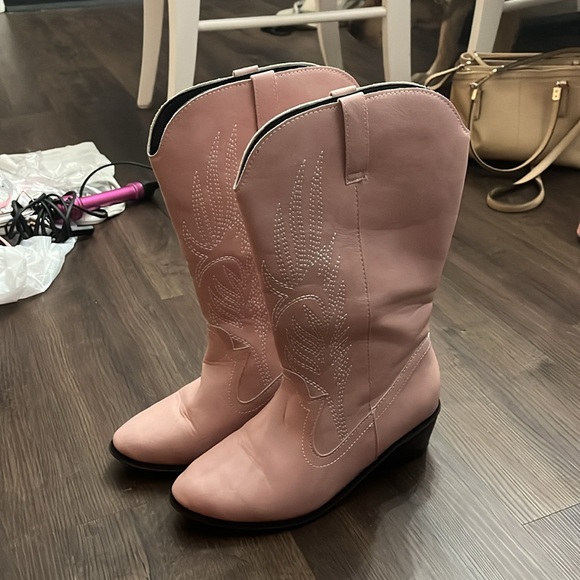 Baby Pink cowboy boots size 7 - Picture 2 of 5